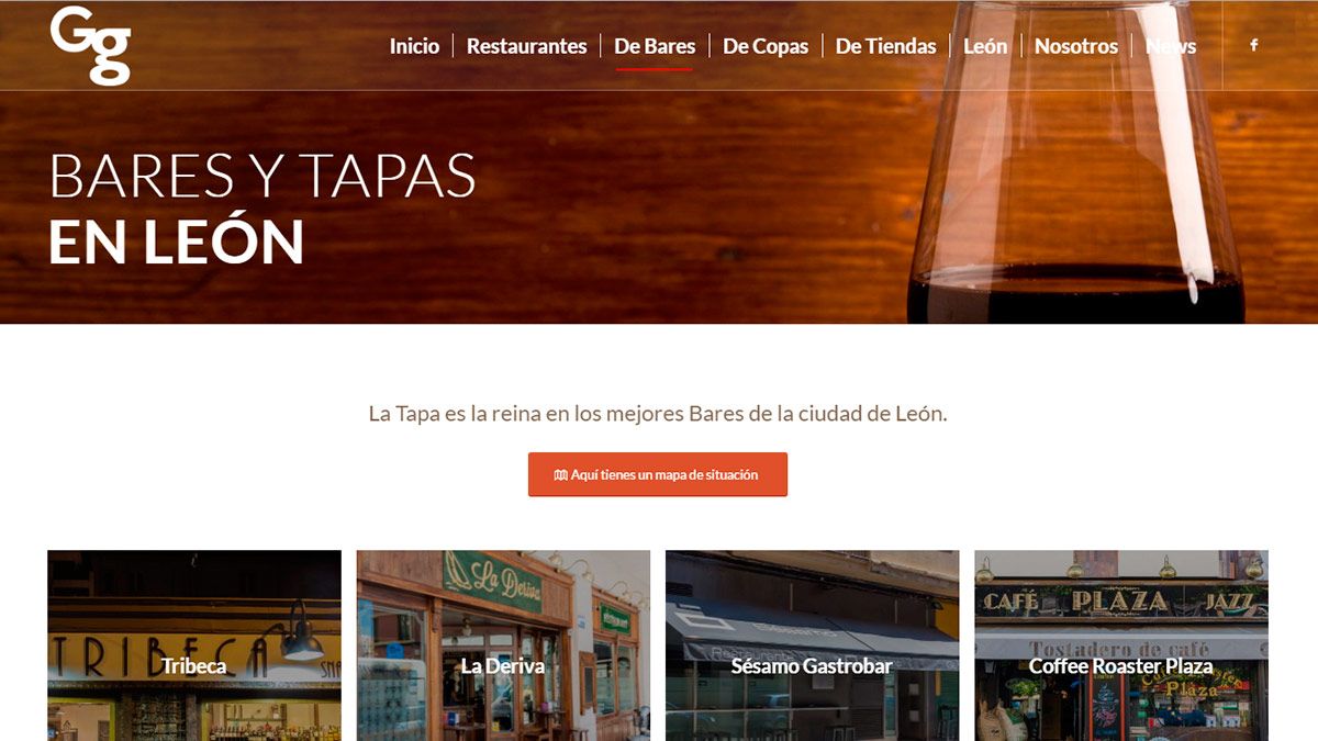 Uno de los apartados del nuevo portal en el que se encontrará la guía gastronómica de León. | L.N.C.