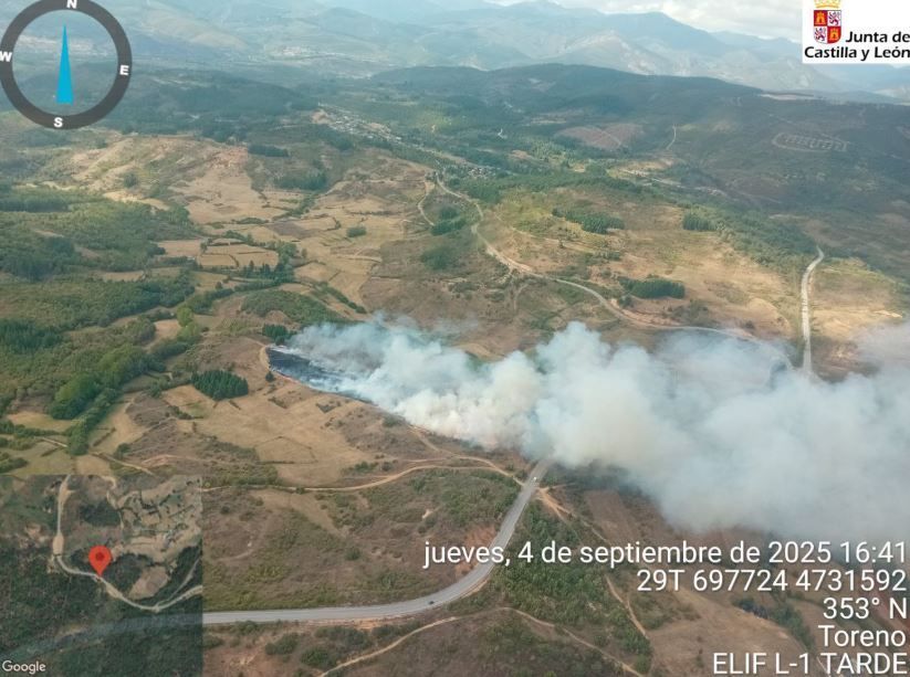 Incendio en Berlanga del Bierzo. | JCYL Incendio en Berlanga del Bierzo. | JCYL