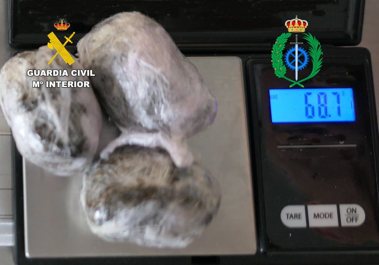 Droga intervenida por la Guardia Civil en el Centro Penitenciario de Mansilla de las Mulas