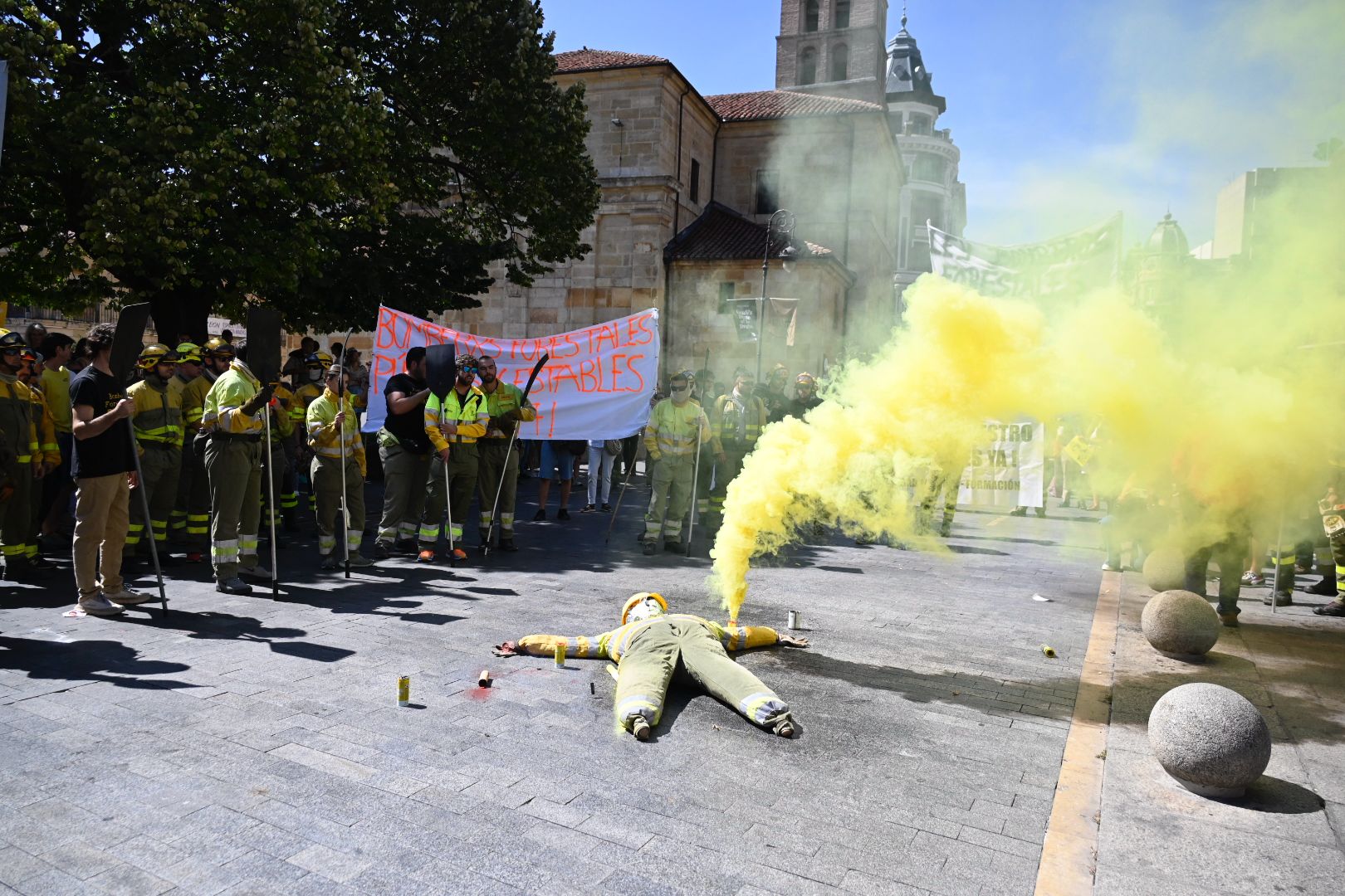 Manifestación de brigadistas en Botines 