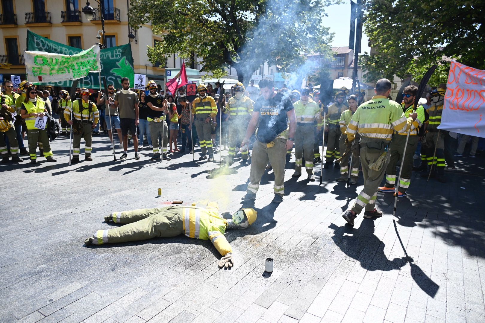 Manifestación de brigadistas en Botines 