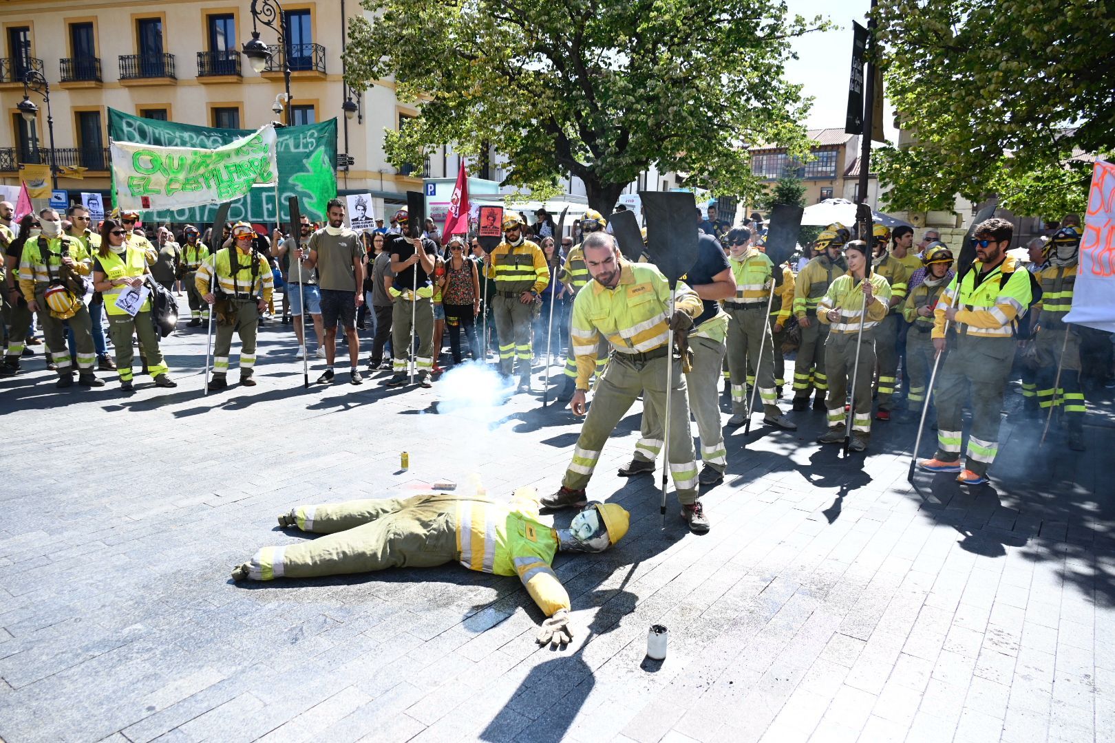 Manifestación de brigadistas en Botines 