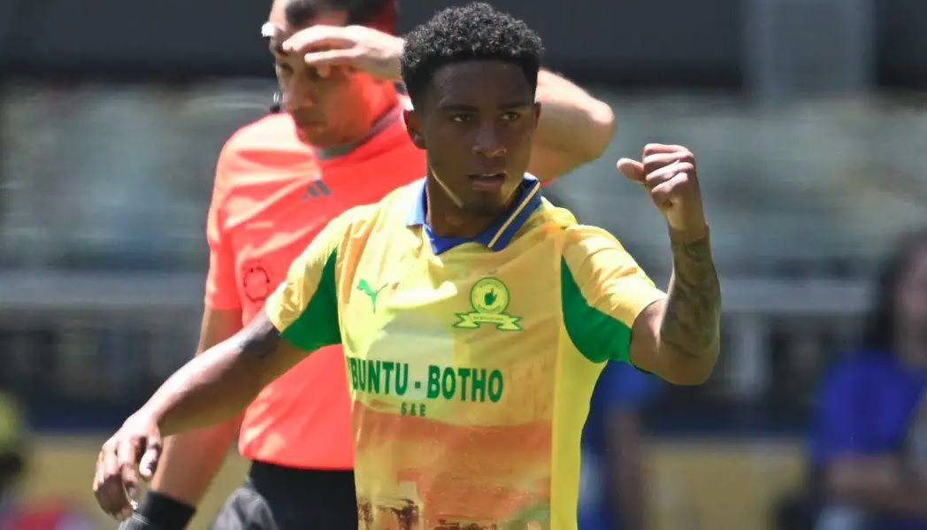 Lucas Ribeiro celebra un gol con el Mamelodi. | GOAL