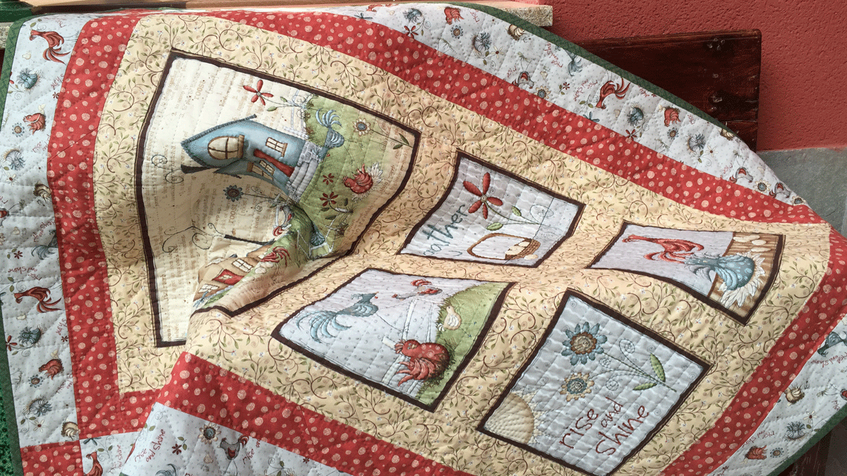 Una de las creaciones de la colección de trabajos en el taller de Quilter’s Cabin.