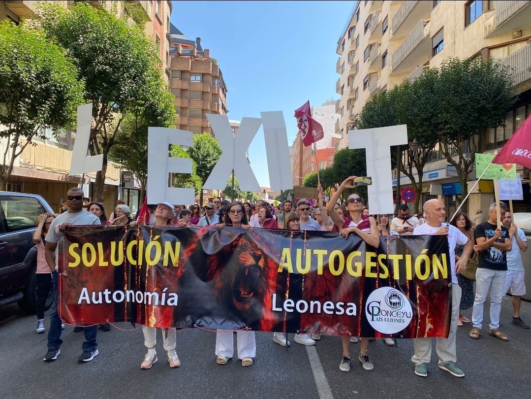 Imagen de la manifestación que reunió el año pasado a 500 personas en León contra los incendios forestales. | L.N.C.