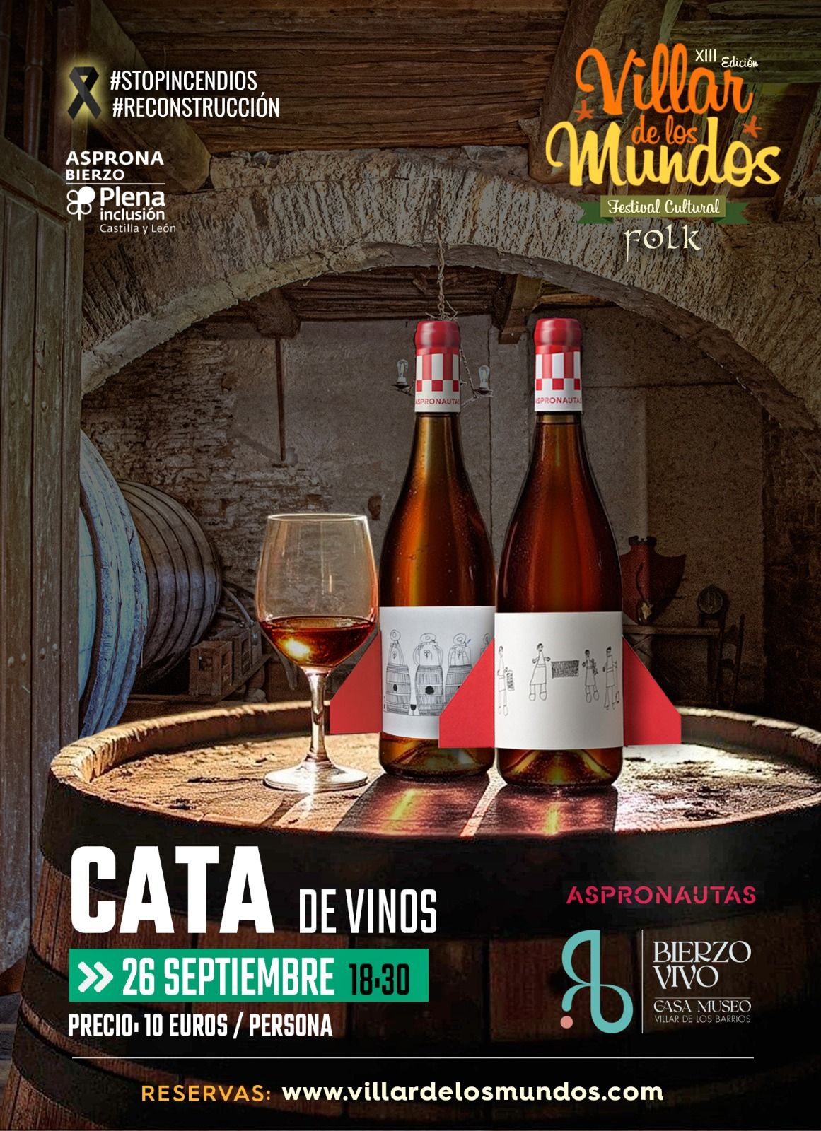 Cartel de la cata de Aspronautas en Villar de los Mundos.