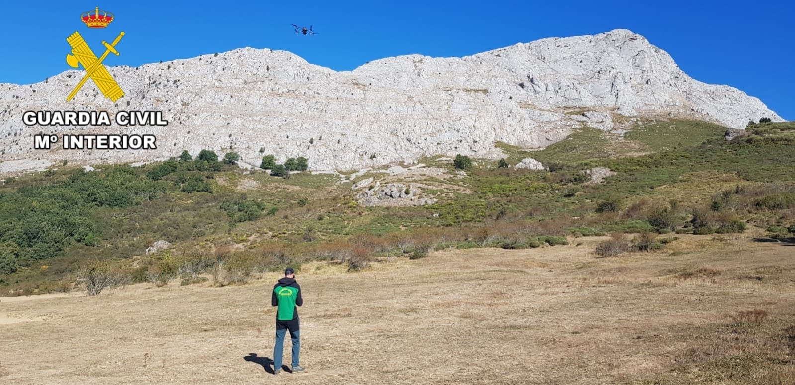 Un momento de la búsqueda con drones del hombre desaparecido. | GUARDIA CIVIL