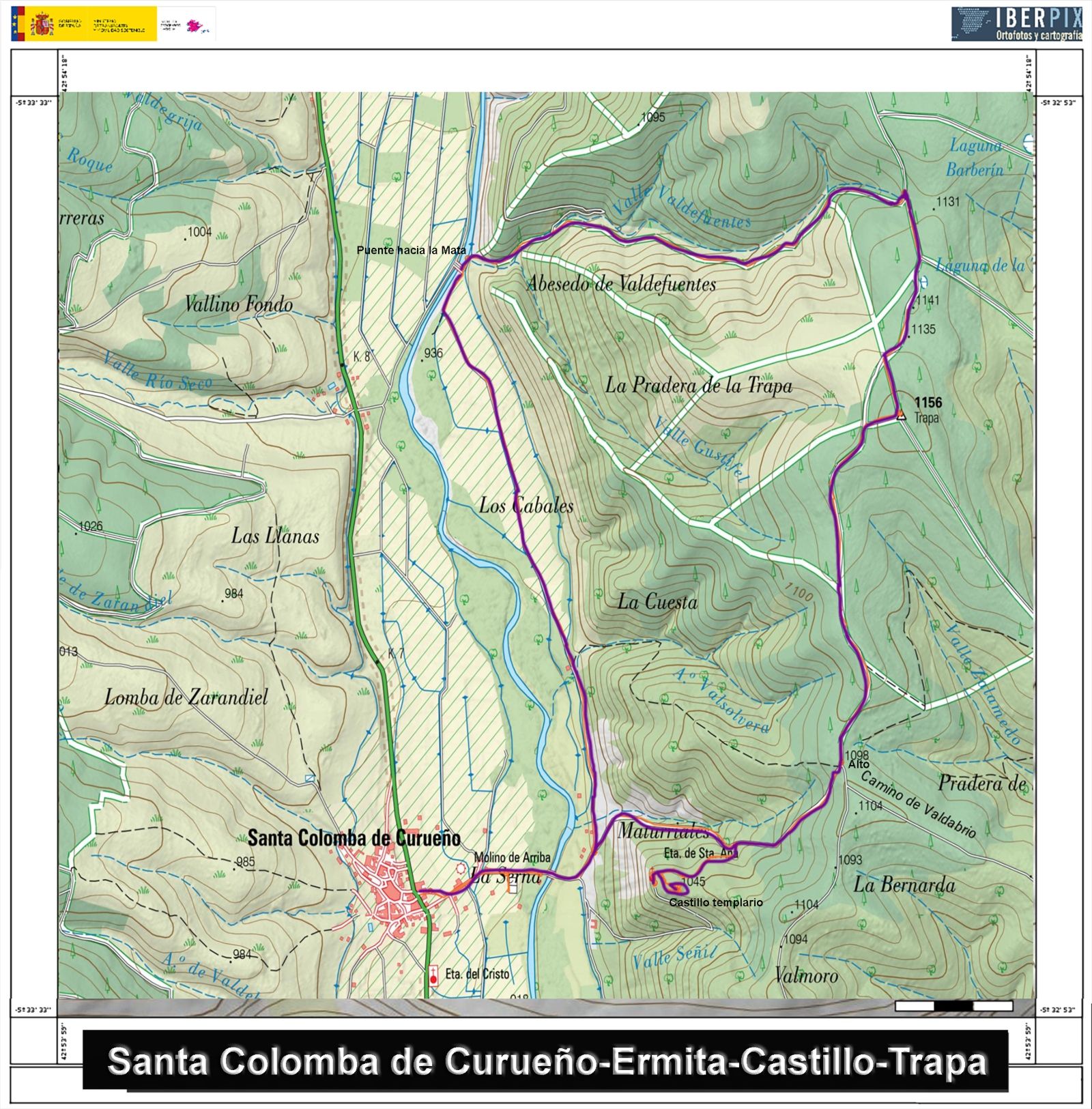 Imagen Mapa ruta Santa Colomba de Curueño Castillo Trapa larga (1)