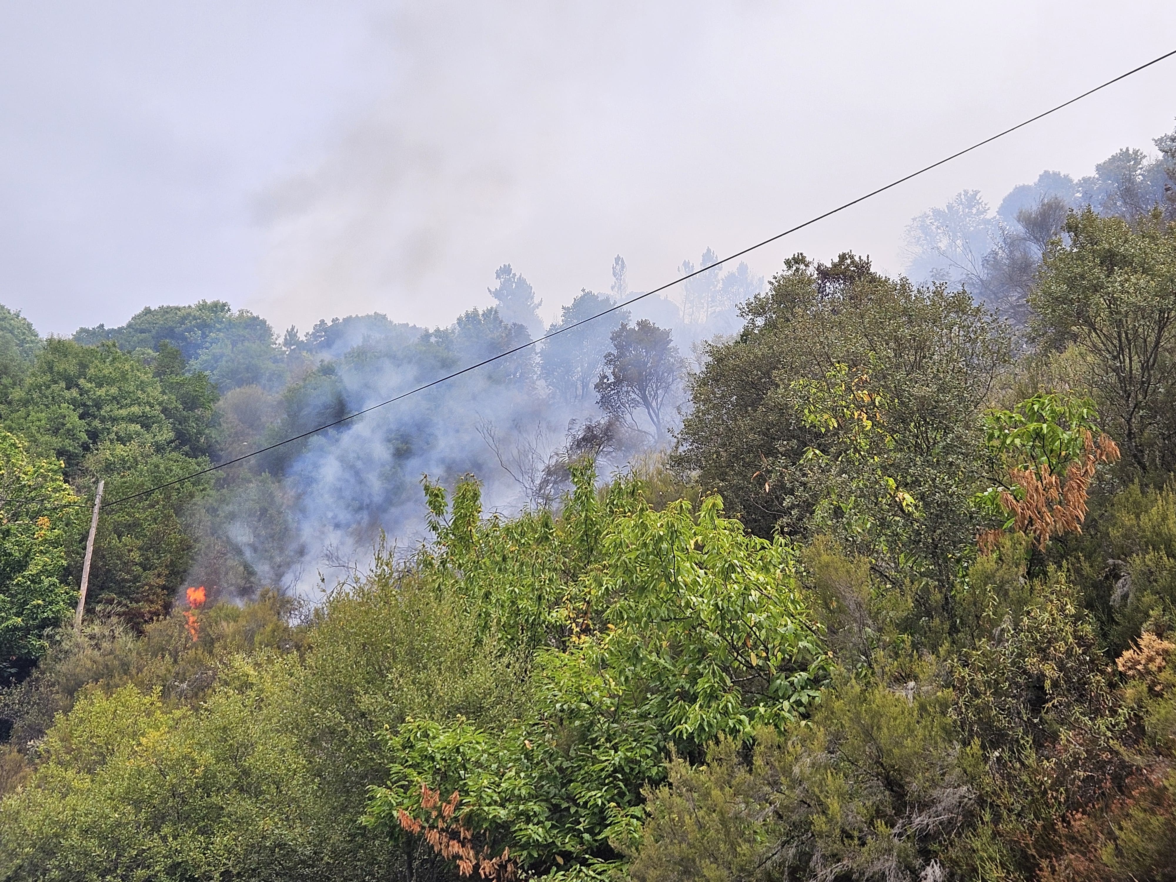 Incendio en Sobrado sin más ayuda que la vecinal y la de los bomberos de Ponferrada.