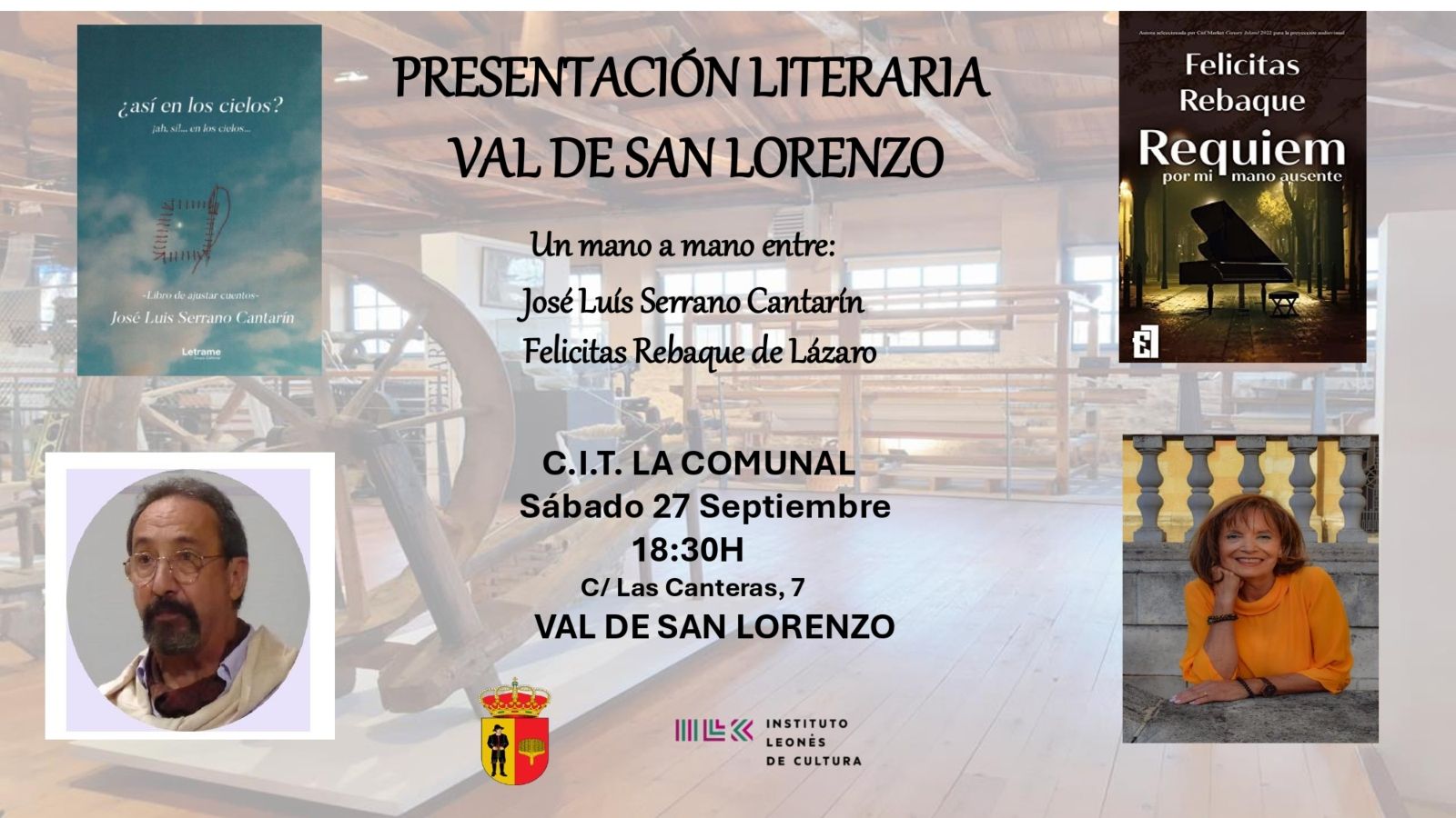 Cartel de la presentación literaria de Felicitas Rebaque y José Luis Serrano en el Val de San Lorenzo | L.N.C.