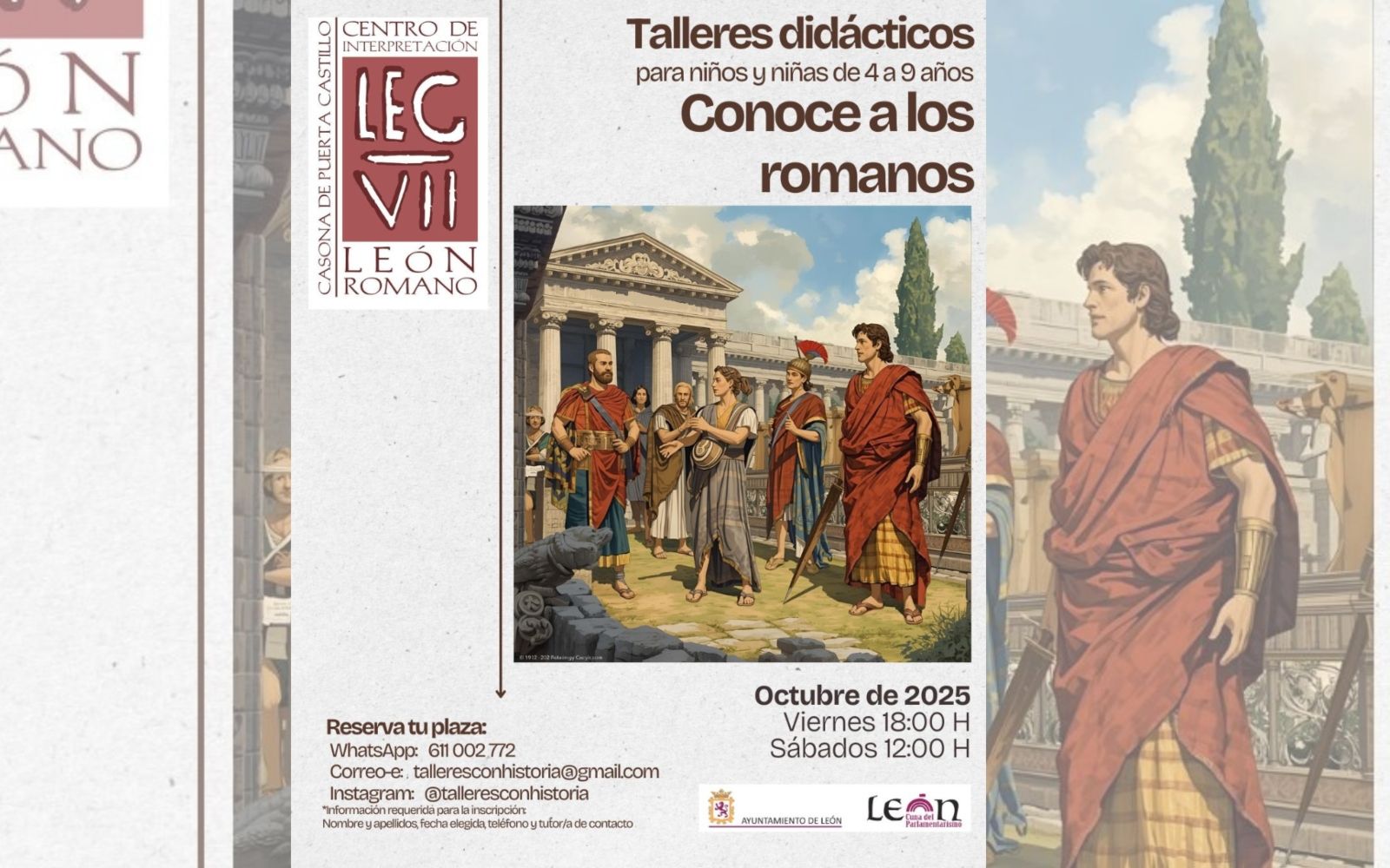 Cartel talleres didácticos ‘Conoce a los romanos’ | L.N.C.