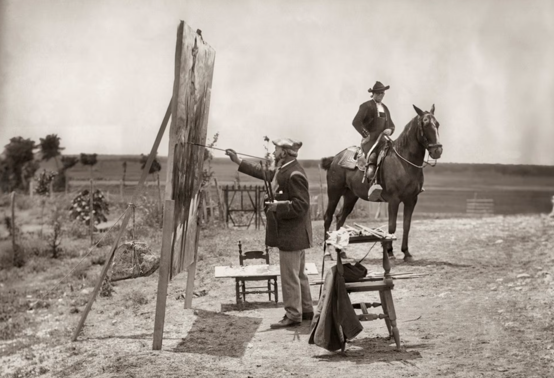 El artista valenciano pintando en un charro típico de Salamanca (1912). | MUSEO SOROLLA