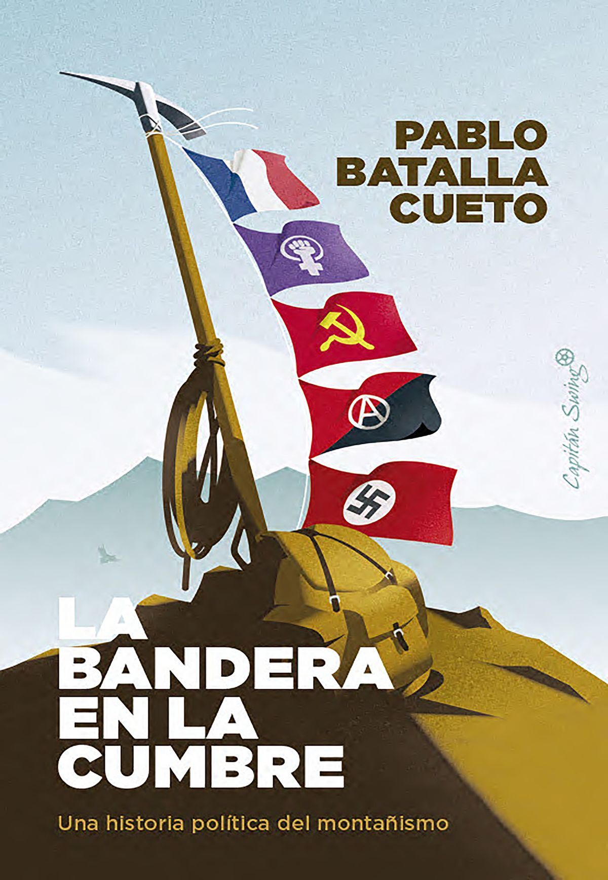 la bandera en la cumbre