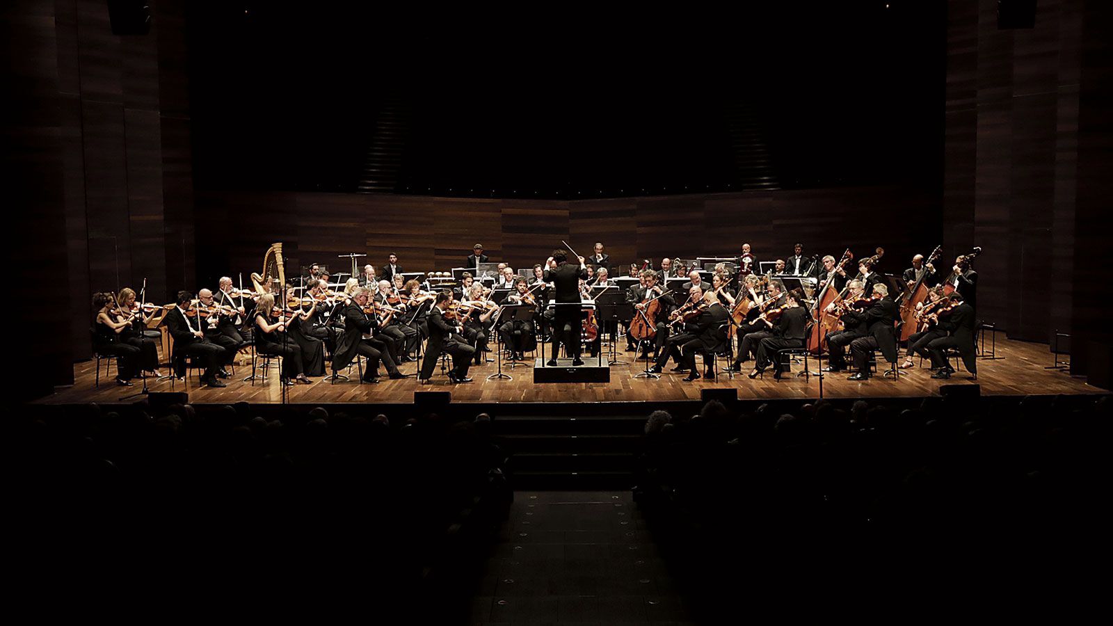 La Orquesta Sinfónica de Castilla y León siguió este martes con el programa del Festival de Música Española en el Auditorio Ciudad de León. | FERNANDO OTERO