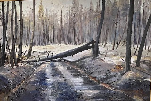 Uno de los cuadros de Sendo expuestos en Castrillo de los Polvazares. | L.N.C.