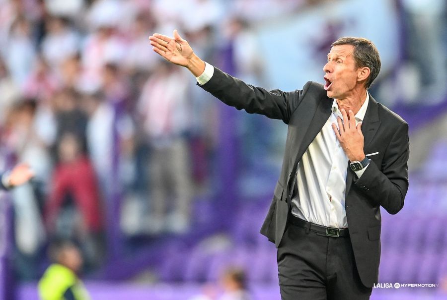 El ‘Cuco’ Ziganda durante uno de los momentos de la victoria ante el Valladolid. LALIGA