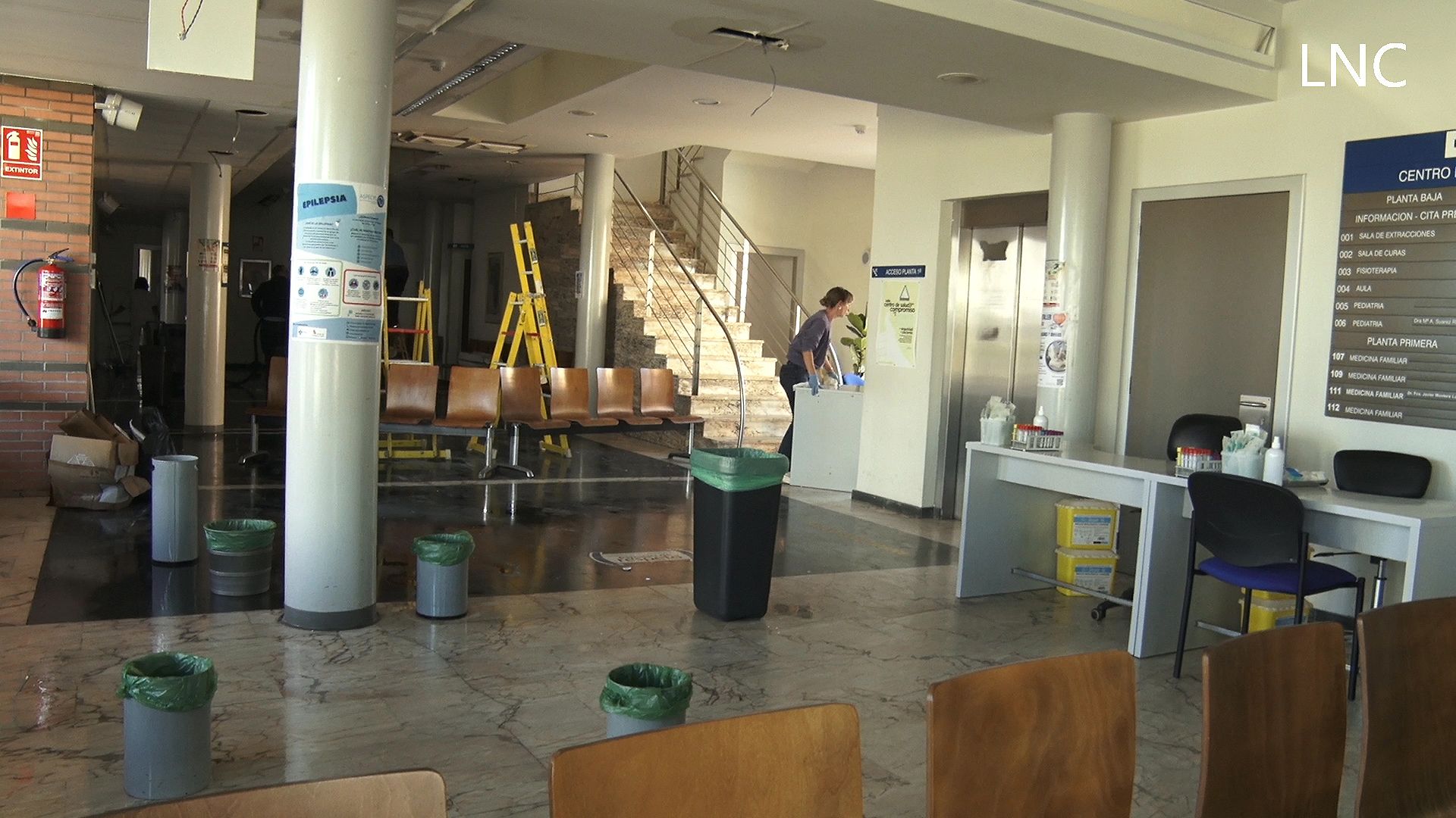 Una avería inunda el centro de salud de La Palomera