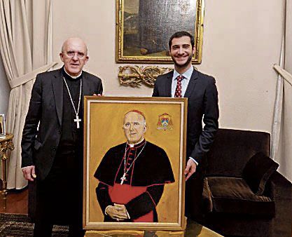 El joven artista de origen cabreirés José Pablo Martínez hace entrega al arzobispo monseñor Osoro de su retrato. El joven artista de origen cabreirés José Pablo Martínez hace entrega al arzobispo monseñor Osoro de su retrato.