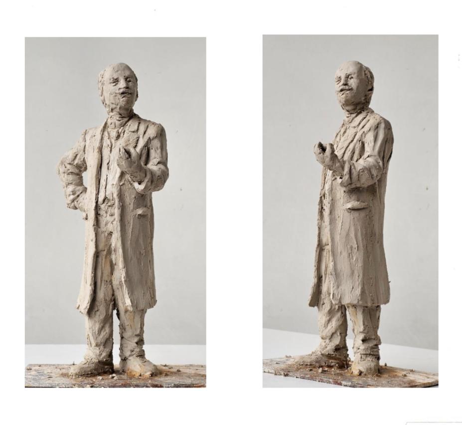 Boceto de la escultura de Pío Gullón que se instalará en frente del Palacio Episcopal. | L.N.C.