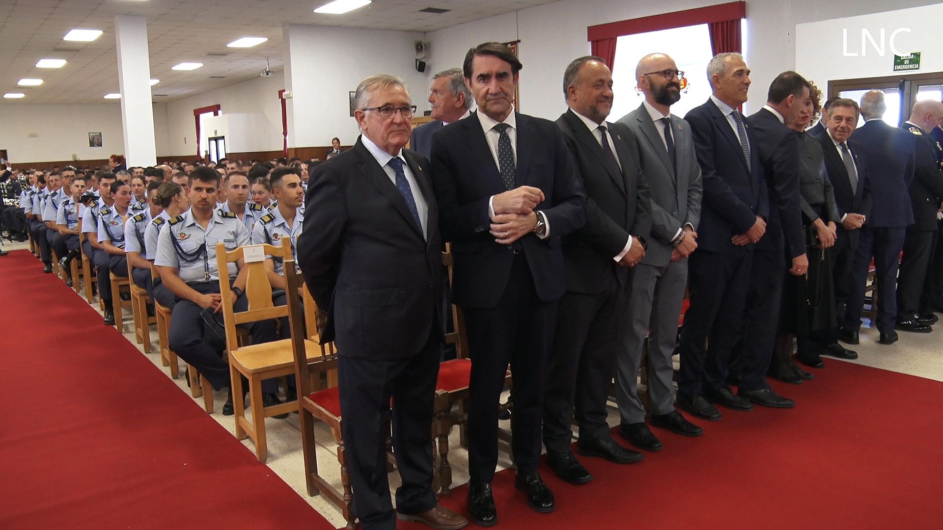 Un instante del acto del Acto de Apertura de Curso Académico 2025/2026 de La Academia Básica del Aire y del Espacio (ABA). | L.PASTORIZA