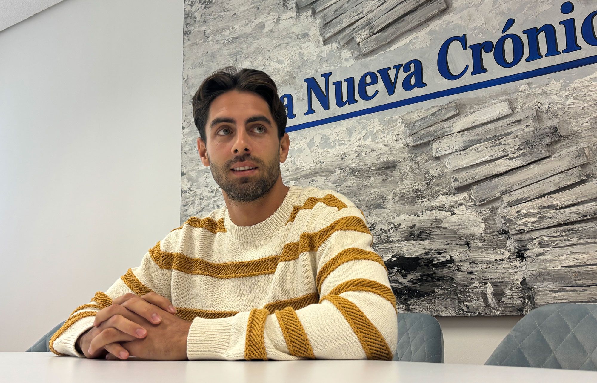 Rubén Sobrino, durante la entrevista en la sede de La Nueva Crónica. | J.C.