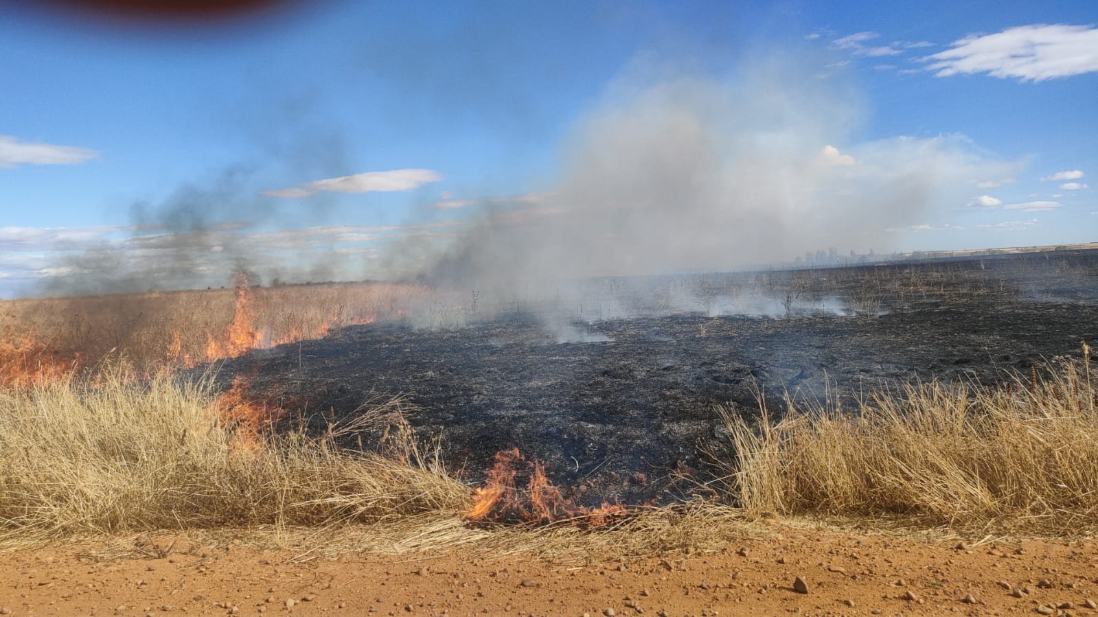 Incendio en Alcuetas, cerca de Valencia de Don Juan, en León. | L.N.C.