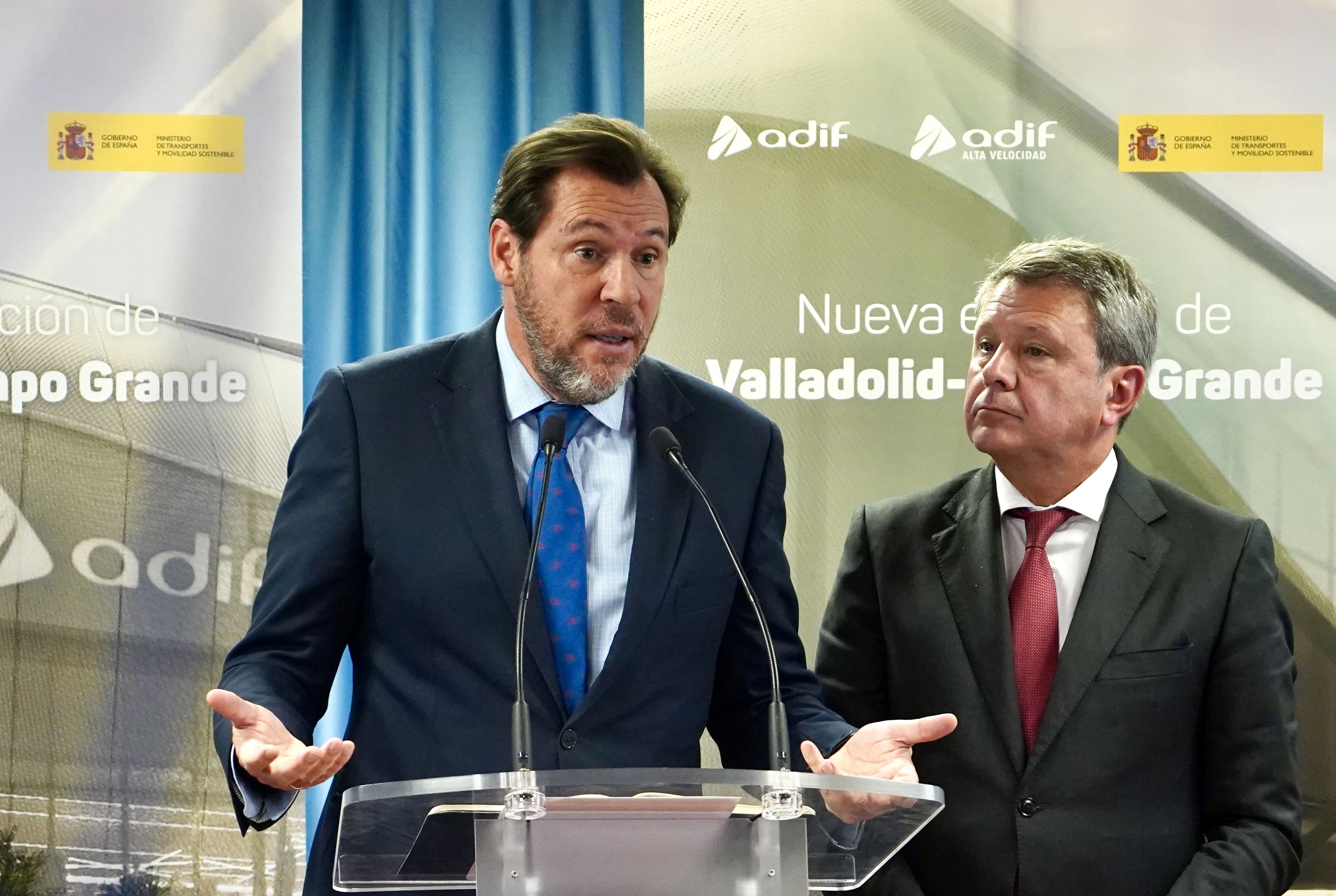 Óscar Puente y José Antonio Santano, durante su comparecencia de este lunes ante los medios de comunicación en Valladolid. | ICAL