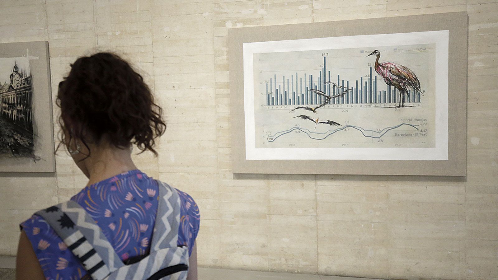 Imagen de la inauguración de la exposición ‘El bramido de la tierra’ de Luis Moro en el Museo de Arte Contemporáneo de Castilla y León. | FERNANDO OTERO