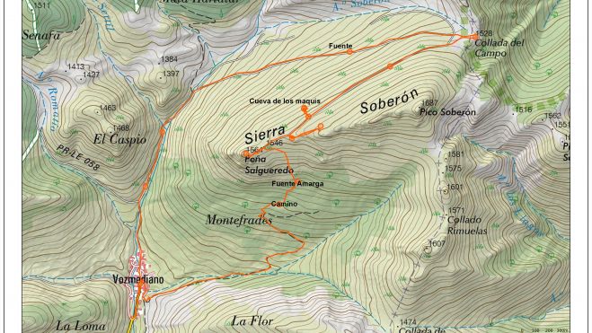 Vozmediano Cueva de los maquis mapa