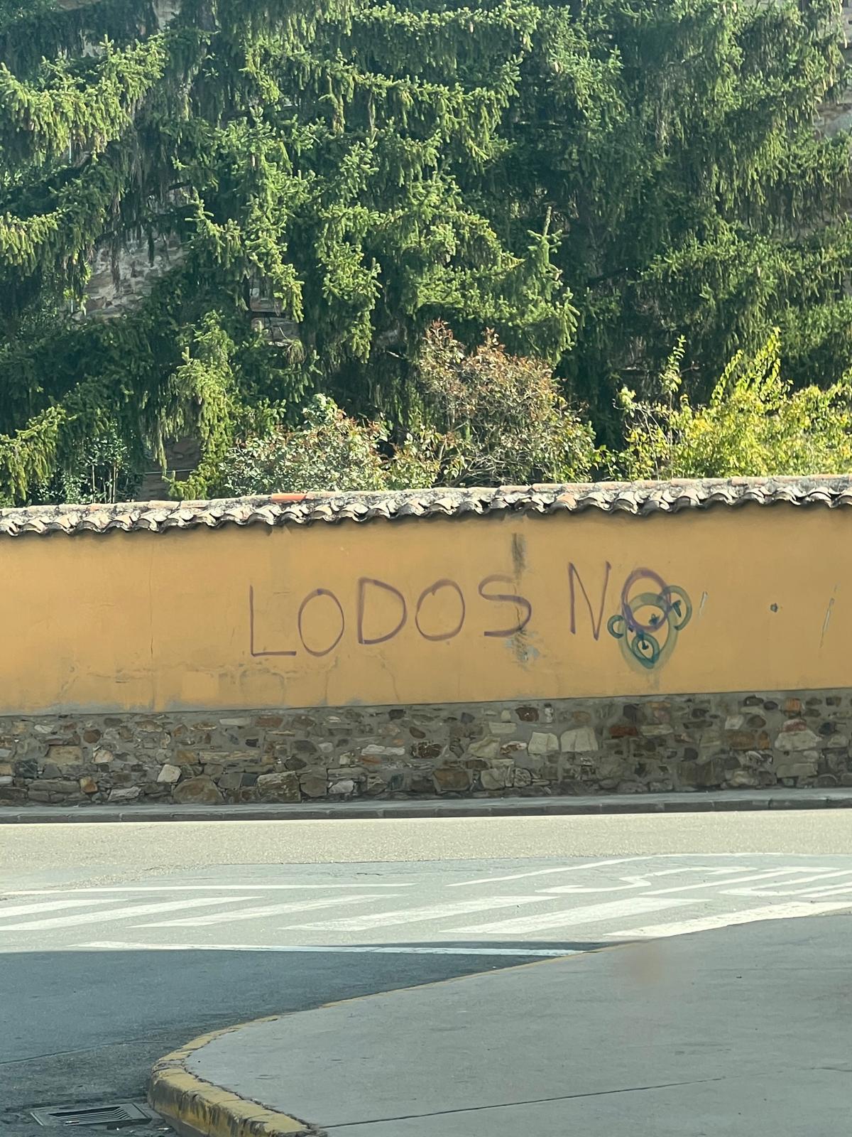 Una de las pintadas en una pared de la ciudad astorgana. | L.N.C.