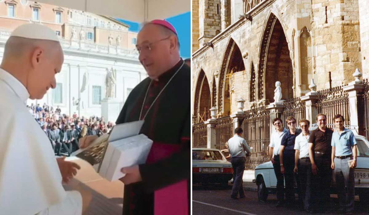 Encuentro entre León XIV y el obispo Luis Ángel de las Heras y la fotografía entregada. | L.N.C. Encuentro entre León XIV y el obispo Luis Ángel de las Heras y la fotografía entregada. | L.N.C.