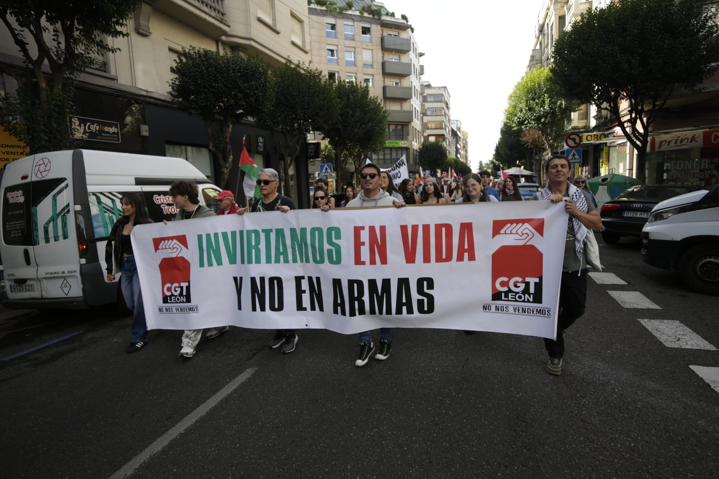 Un instante de la protesta en favor de Palestina convocada el 15 de octubre. | F.OTERO