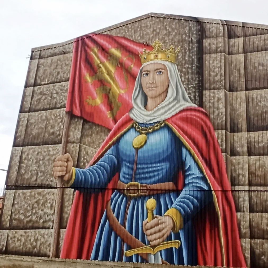 Doña Urraca protagoniza el mural ganador del concurso organizado en Sahagún. | L.N.C.