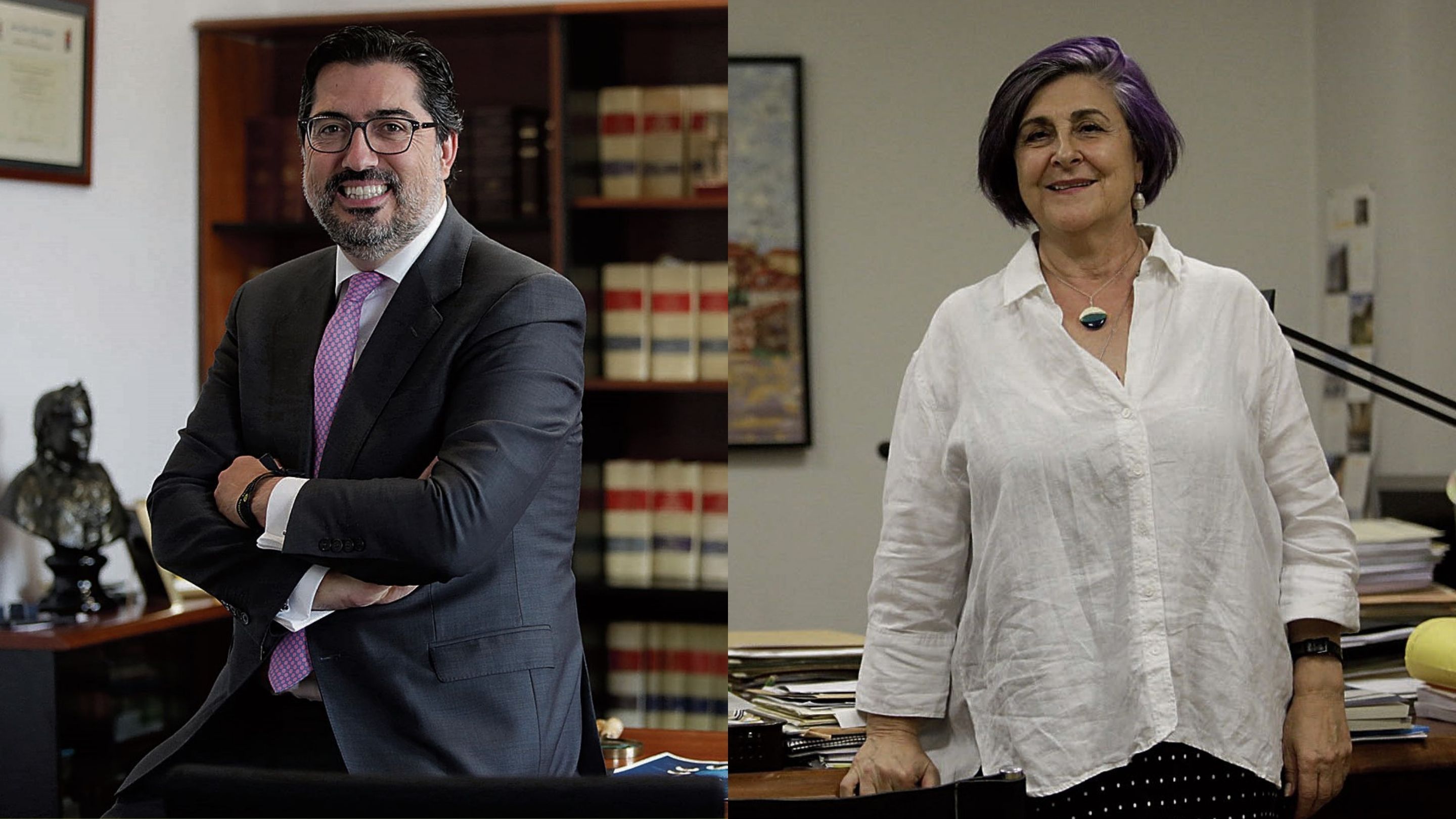 David Díez y Pilar Pérez, los dos candidatos al decanato del Colegio de la Abogacía de León. | FERNANDO OTERO
