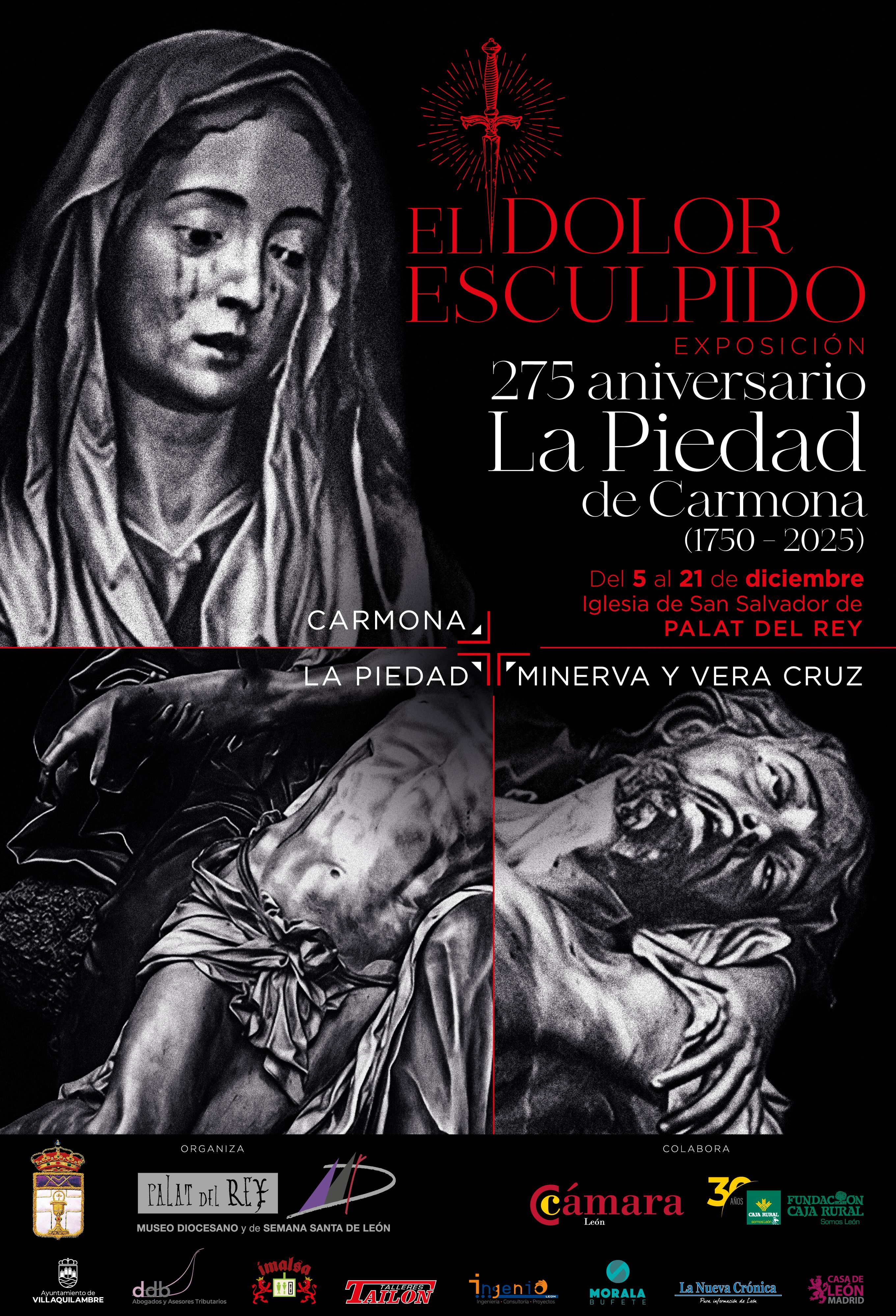 Cartel oficial de la muestra, 'El dolor esculpido'.