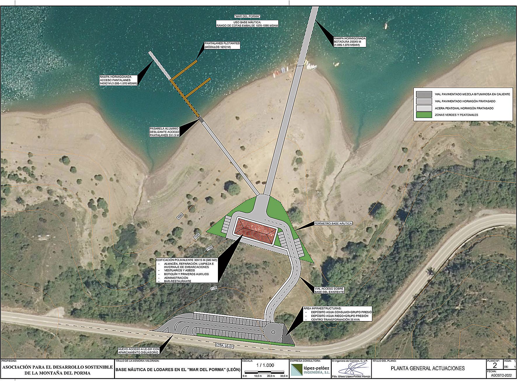 Plano de la memoria de la base náutica que promueve la asociación en Lodares. | L.N.C.