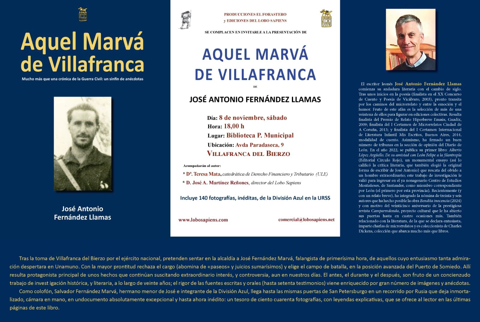 Cartel de la presentación del libro.