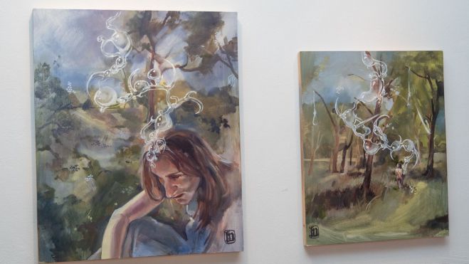 Dos obras en las que el cordón umbilical aparece traslúcido.VICENTE GARCÍA Dos obras en las que el cordón umbilical aparece traslúcido.VICENTE GARCÍA