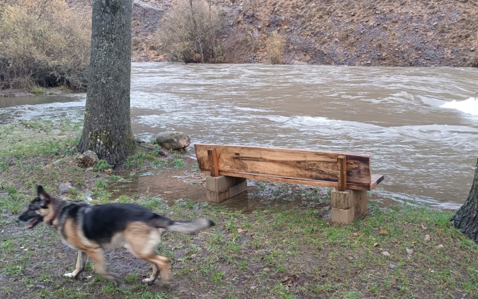 Crecida del río Curueño AL INCIO DE AL TArde