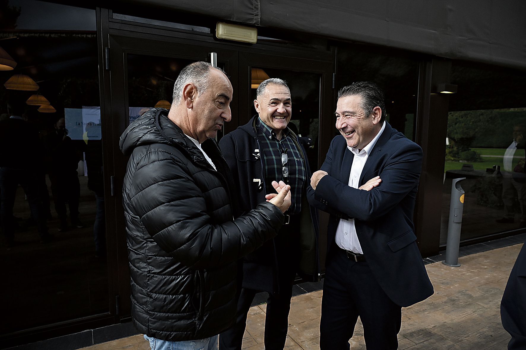 Antonio Nicolás y Marco Antonio Martínez, de USO, junto a Luis Mariano Santos, de UPL.