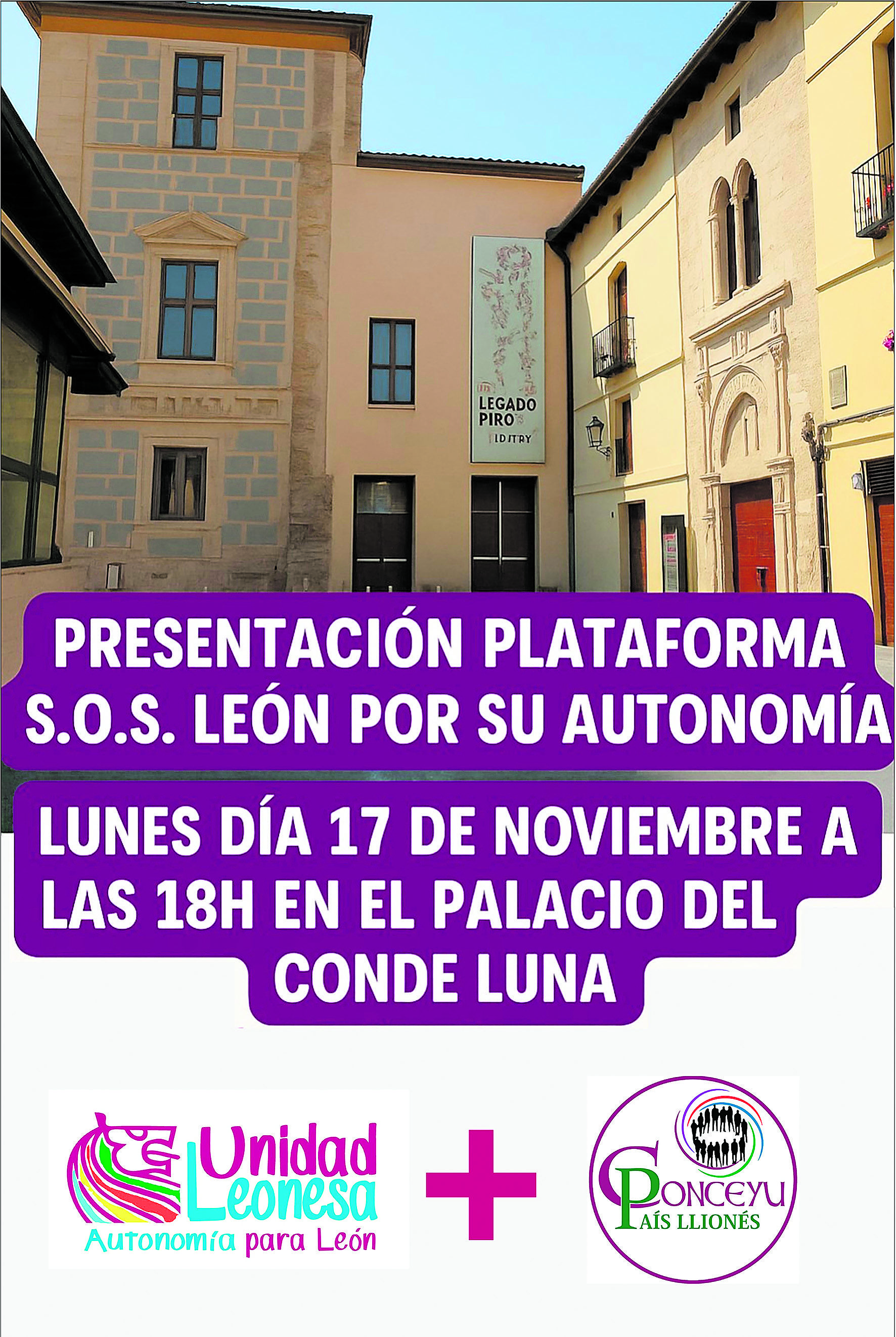 Imagen del cartel de la presentación de SOS León por su Autonomía.