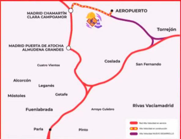 Imagen del proyecto para unir los corredores de alta velocidad.