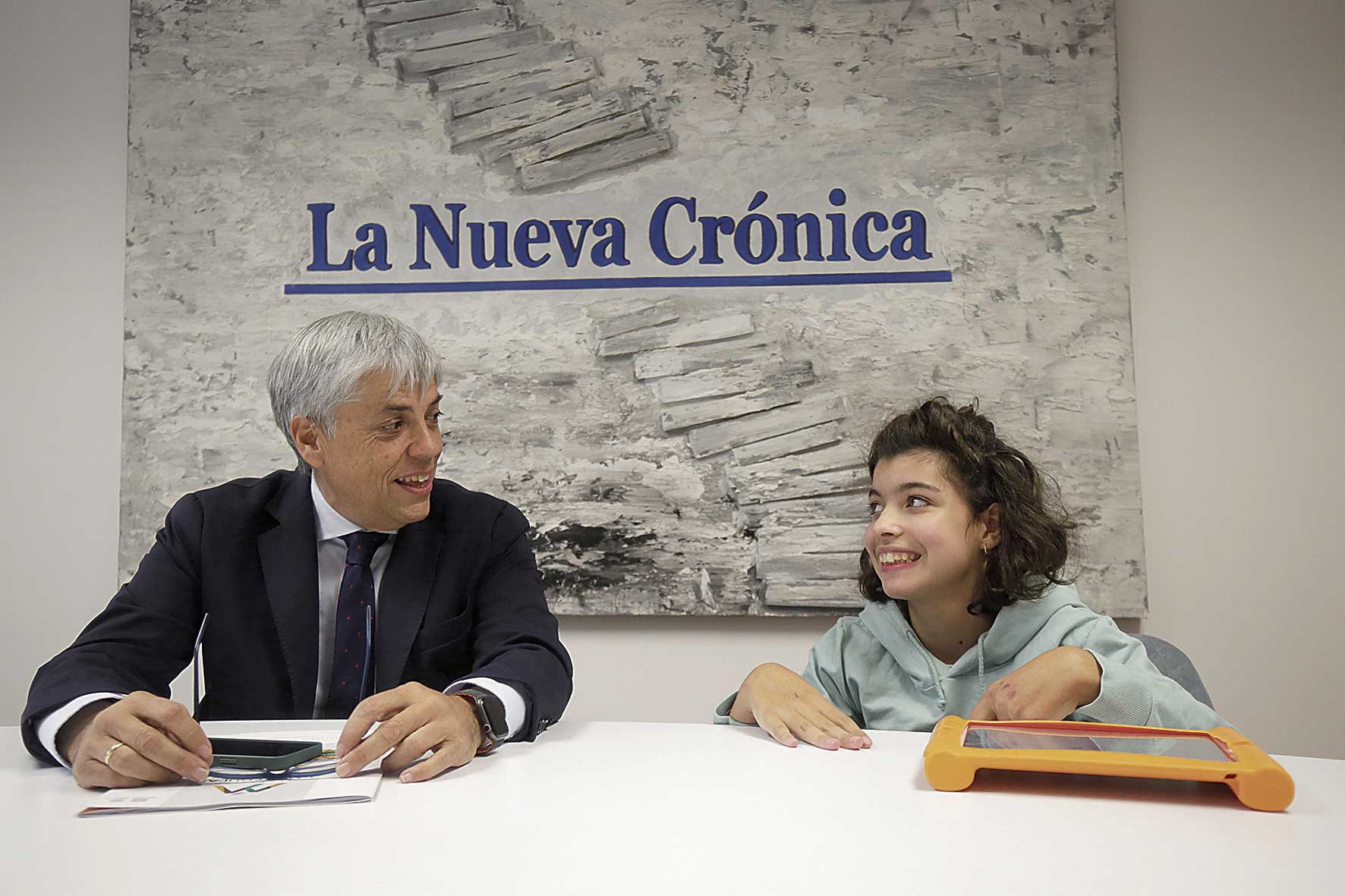 Un instante de la  entrevista con Eduardo Diego. | FERNANDO OTERO