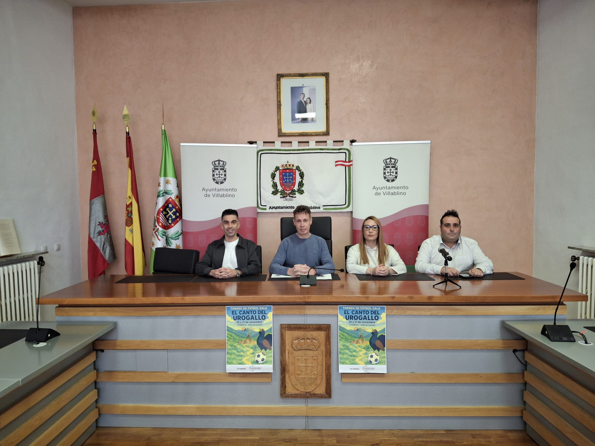 Un instante de la rueda de prensa de presentación de la primera edición del torneo 'El Canto del Urogallo'. | L.N.C.