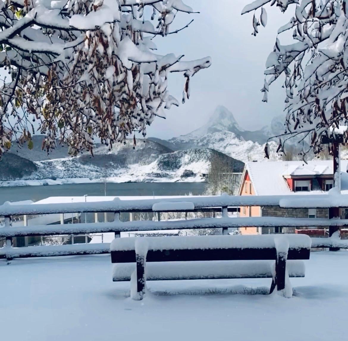 Nieve que ha caído en Riaño durante el fin de semana. | L.N.C.