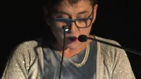 La presidenta de la Federación, Susana Ropero, durante su breve discurso final F. FERNÁNDEZ La presidenta de la Federación, Susana Ropero, durante su breve discurso final F. FERNÁNDEZ