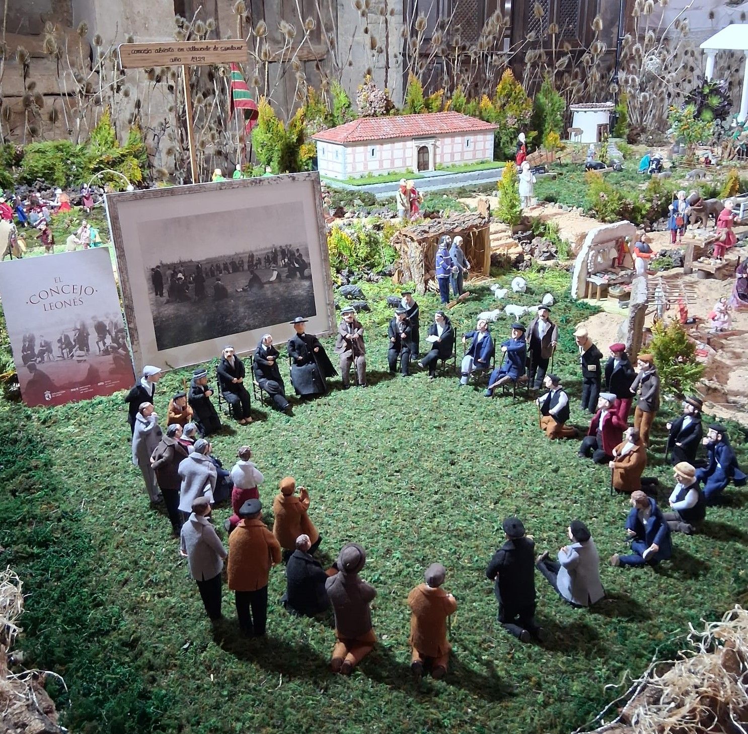 Detalle del belén concejil de Villaverde de Sandoval, ubicado en el monasterio. | L.N.C.