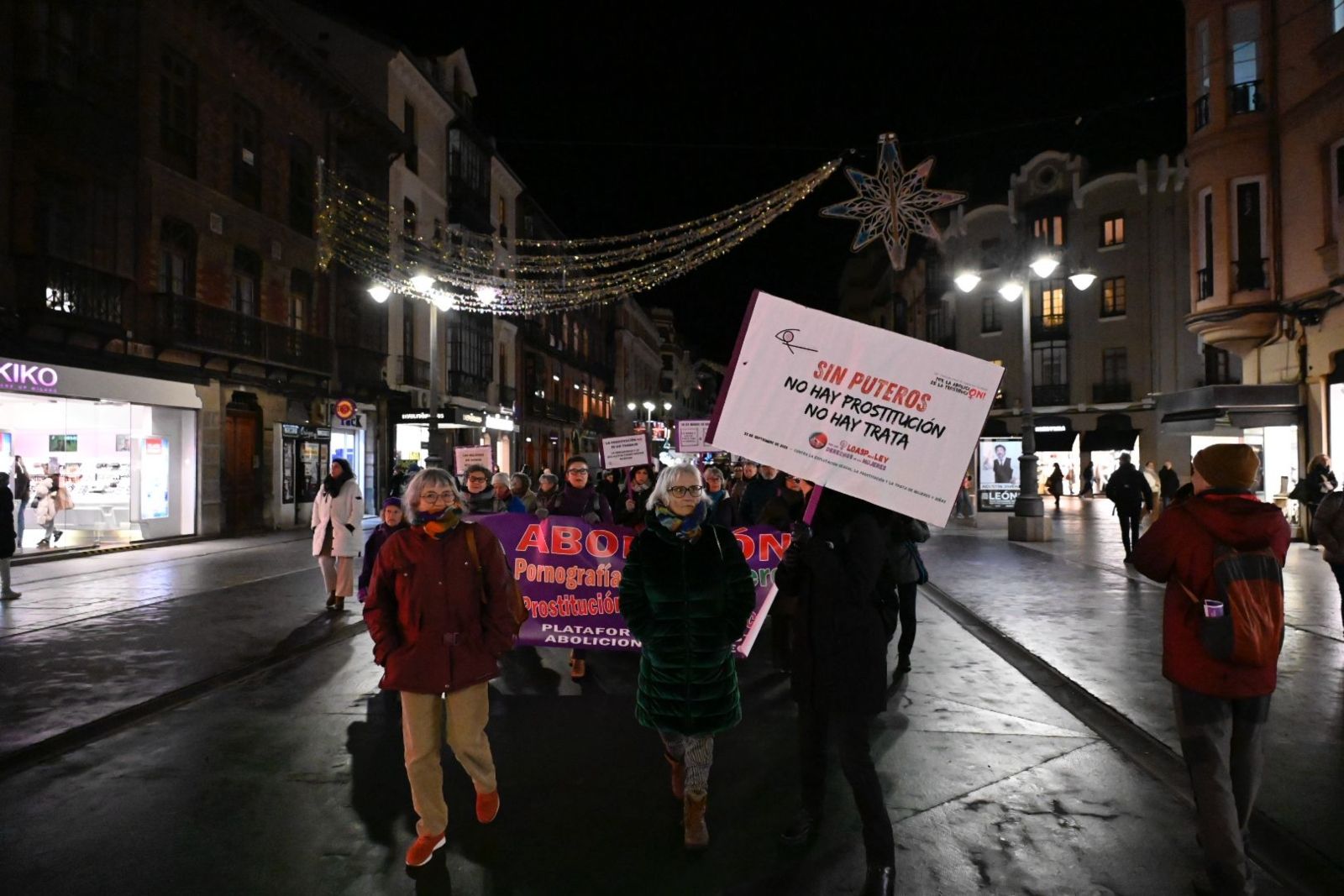 Una instantánea de la manifestación del 25N por las calles de León | SAÚL ARÉN 