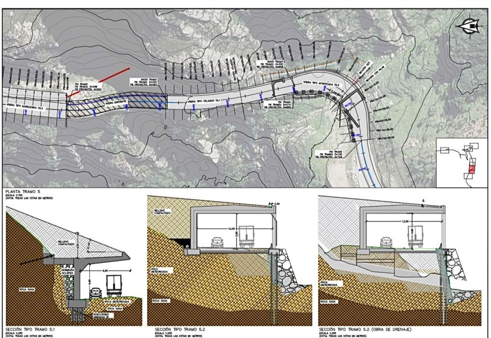 Plano de la zona alta de la AS-112 en San Isidro, planificada para nuevas viseras y túnel | GOBIERNO DE ASTURIAS 