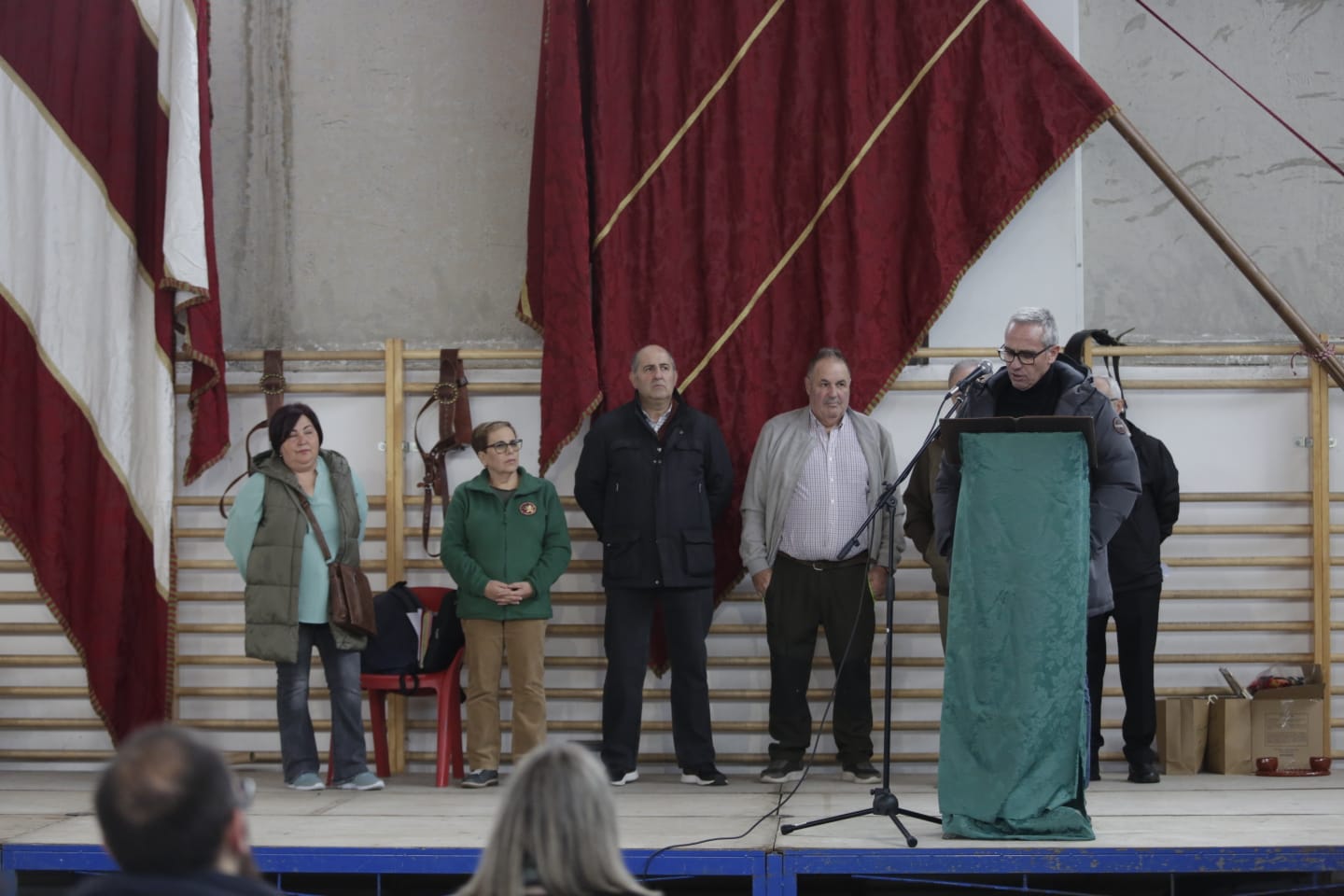 Un instante del acto anual de la Asociación de Pendones de León y Villaquilambre. | F.OTERO